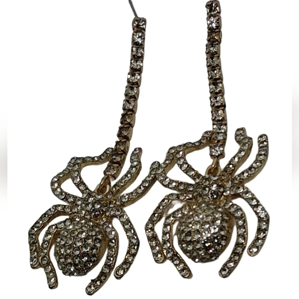 Piper K Crystal Spider Drop Earrings | Halloween Costume or Edgy Everyday